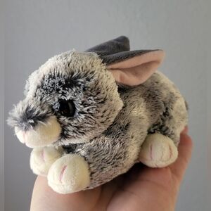 Wild Republic Plush Grey, Cream + Pink Bunny